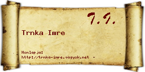 Trnka Imre névjegykártya